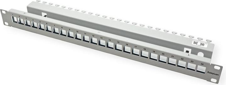 Produktbild Easylan fixLink Panel 19" 24 Port leer Tief 155mm RAL 7035 Keystone