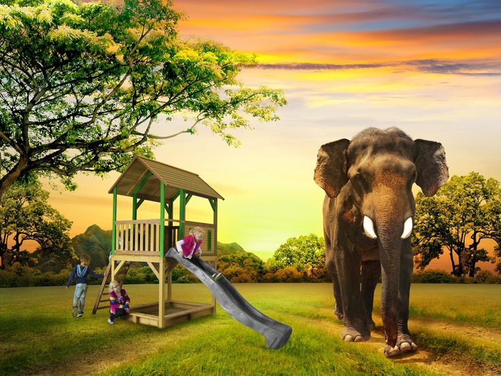 Immagine prodotto Axi Pumba Play Tower Marrone/Verde - Scivolo Grigio
