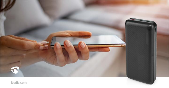 Productafbeelding Nedis Powerbank | 20000 mAh | 2x 3.0 A | Aantal uitgangen: 2 | Uitgangsaansluiting: 1x USB-A / 1x U (20000 mAh, 18 W, 74 Wh)