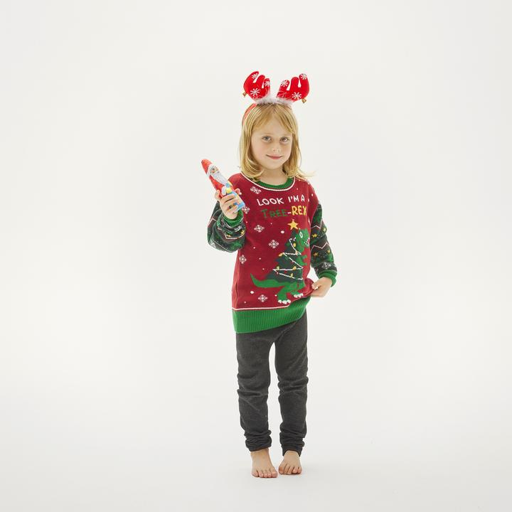 Actual product image Christmas Sweats The Tree-REX Kids LED Sweater (134, 140)