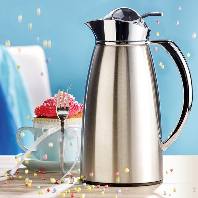 Actual product image Axentia Vacuum jug, 1 l, stainless steel jacket, glass (1 l)