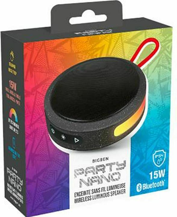 Actual product image Bigben PARTY Nano Wireless Luminous Speaker - black (3 h, Rechargeable battery operated)