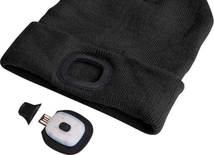 Produktbild Sixtol Cap mit Stirnlampe 180lm, wiederaufladbar, USB, Universalgrösse, Baumwolle/PE, schwarz (180 lm)