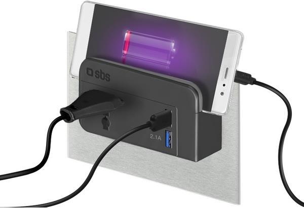 Image du produit SBS Chargeur universel de voyage avec 2x USB à 2.1A