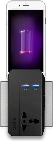 Image du produit SBS Chargeur universel de voyage avec 2x USB à 2.1A