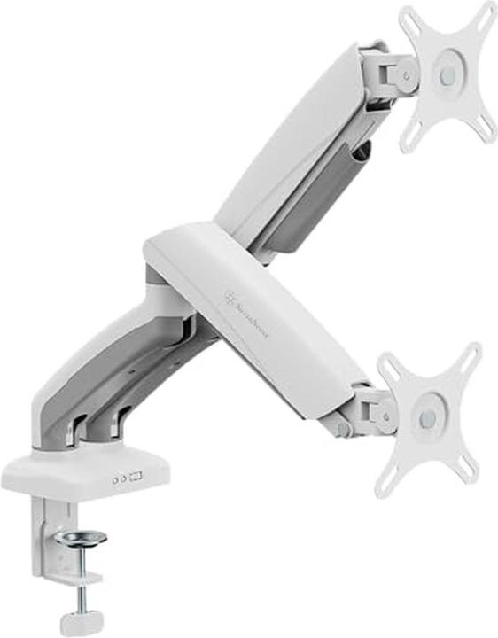 Silverstone SST-ARM26W - Dual Monitor Arm with mechanical springs and plastic armor, adjustable, 180 (32", 9 kg)