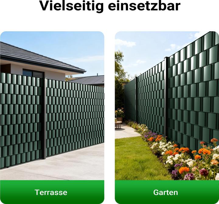 Immagine prodotto Wiltec Rotolo di recinzione verde da giardino 35 m x 19 cm, in PVC da 450 g/m² con 20 clip (3500 cm)