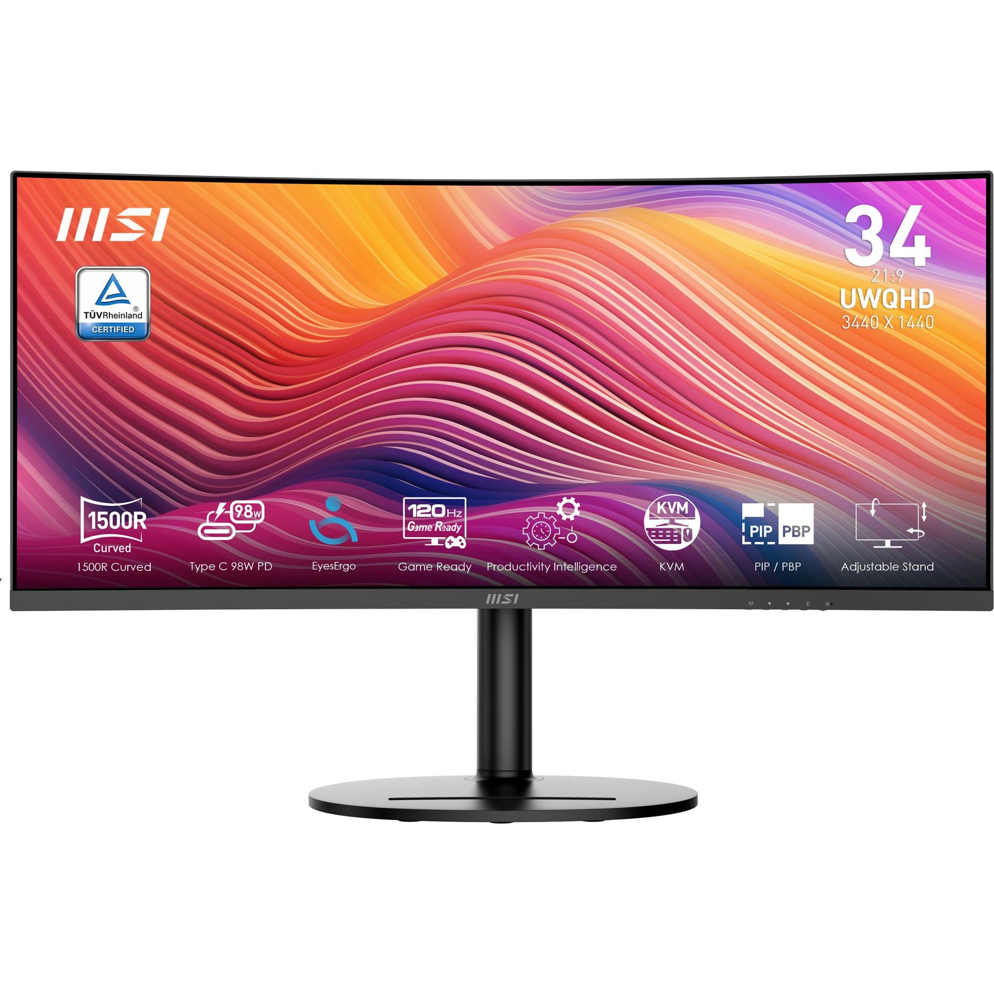 MSI Modern MD342CQP (3440 x 1440 pixels, 34"), Monitor, Zwart