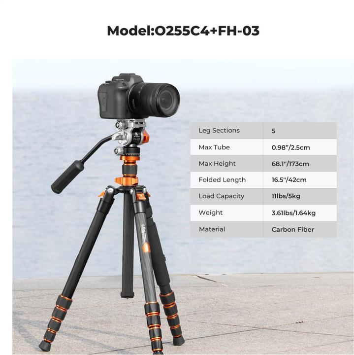 Image du produit K&F Concept O255C4+FH-03 (Carbone)