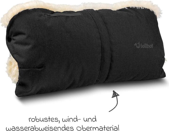 Produktbild Der Fellhof Kinderwagen-Handwärmer aus Lammfell schwarz