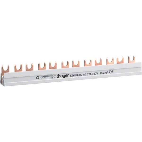 Hager, Verteilerschrank Zubehör, Phasenschiene 2P Gabel 16mm² 80A 12M