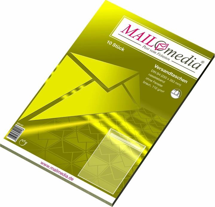Productafbeelding Mailmedia Envelop natron bruin, B4, zonder venster (10 Pcs.)