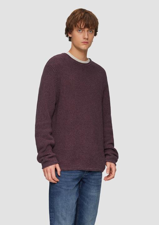 Produktbild S.Oliver Strickpullover Melierter Strickpullover mit Rippstruktur (XL)