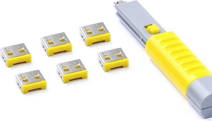 Actual product image Smart Keeper SmartKeeper Basic "USB-A Port" Blocker 6 pcs.+Key yellow