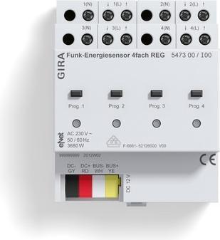 Actual product image Gira Wireless energy sensor 4f REG eNet 547300