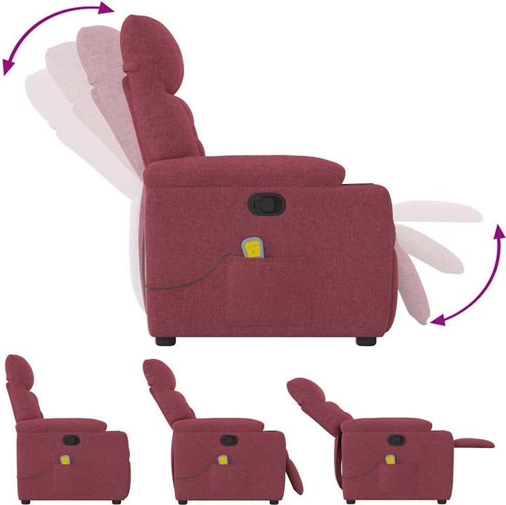 Actual product image VidaXL Massage chair wine red fabric