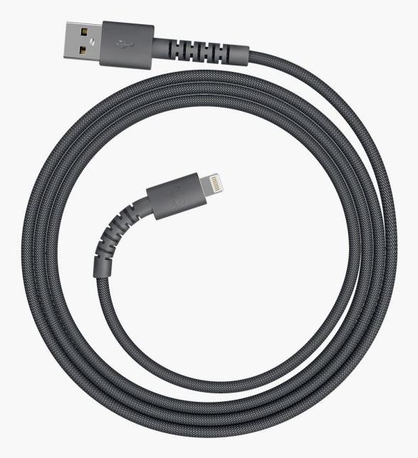 Actual product image Fresh'N Rebel Fresh 'n Rebel USB-A zu Lightning silicon geflochtenes Kabel "FlexWave" 70cm, Storm Grey (0.70 m, 12 W)