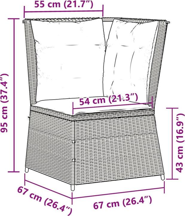 Image du produit vidaXL Ensemble salon de jardin 10 pièces avec coussins