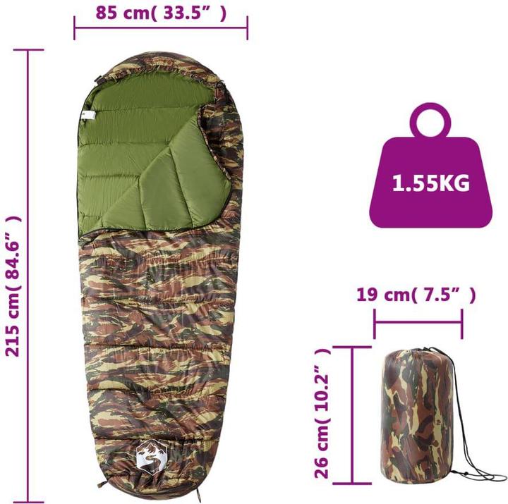 Produktbild vidaXL Mumienschlafsack (215 cm)