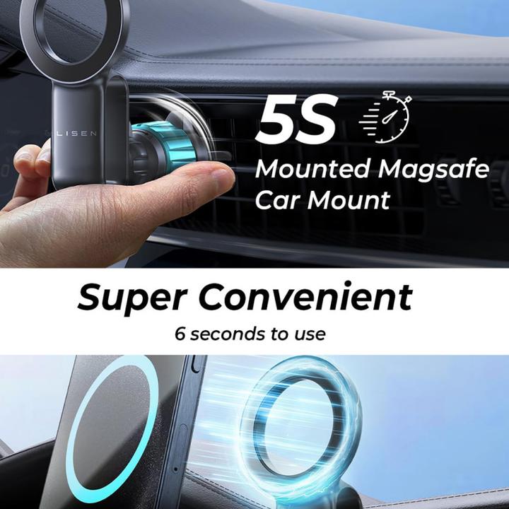 Actual product image Lisen Magnetic Car Holder Universal, Black