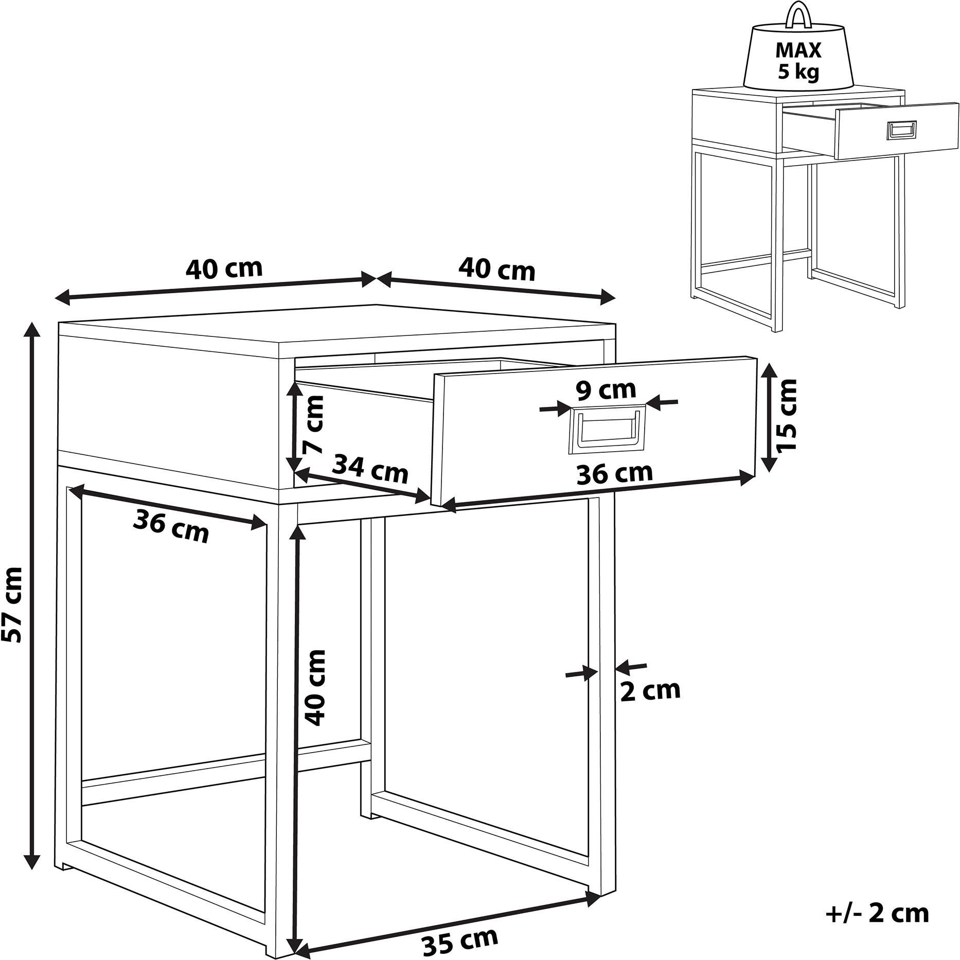 Thumbnail - Beliani, Couchtisch + Beistelltisch, Largo (40 x 40 x 57 cm)