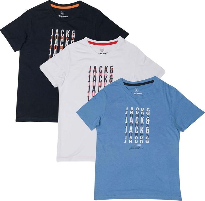 Actual product image Jack & Jones Childrens/Kids Delvin T-Shirt (Pack of 3) (128)
