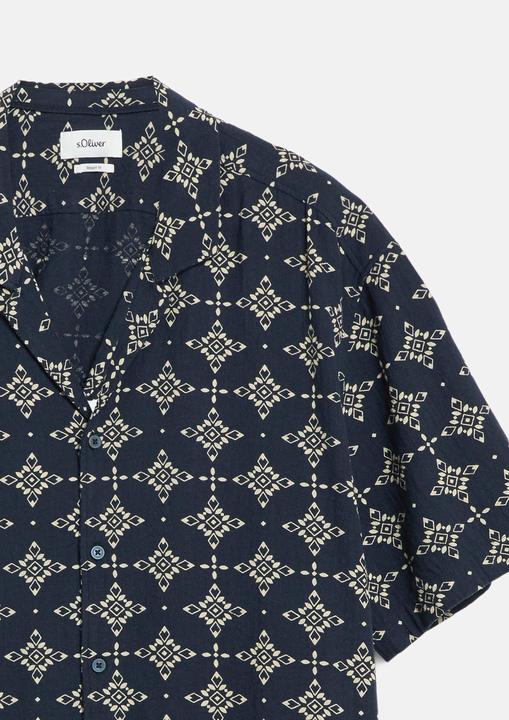 Produktbild s.Oliver Strukturierte Baumwollhemd mit All-over-Print (5XL)