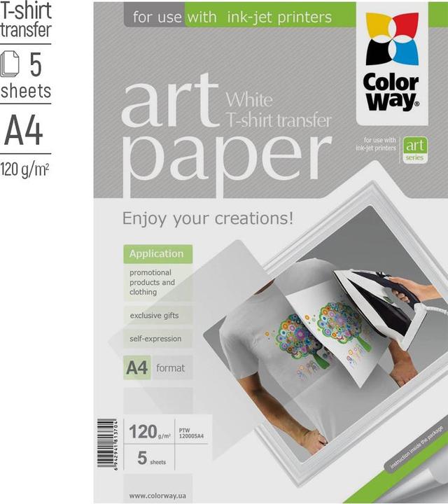 Produktbild Colorway PTW120005A4 photo paper White (120 g/m², A4, 5 Stk.)