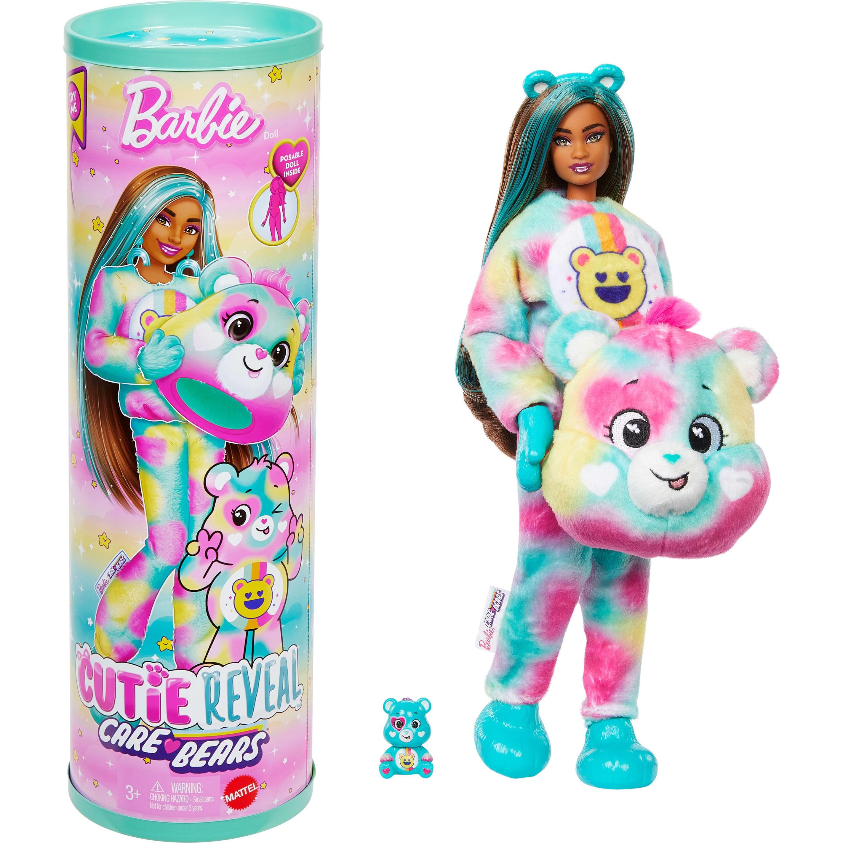 Barbie Puppe mit Accessoires, Glücksbärchis-Serie 2, Good-Vibes-Bärchi