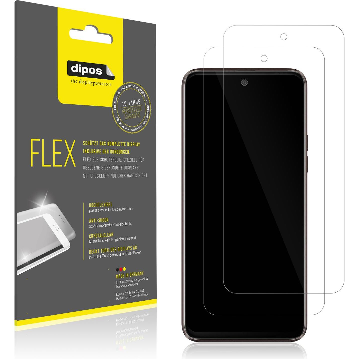 Dipos Displayschutzfolie Full-Cover 3D (2 Stück, HTC U23 Pro), Smartphone Schutzfolie, Transparent