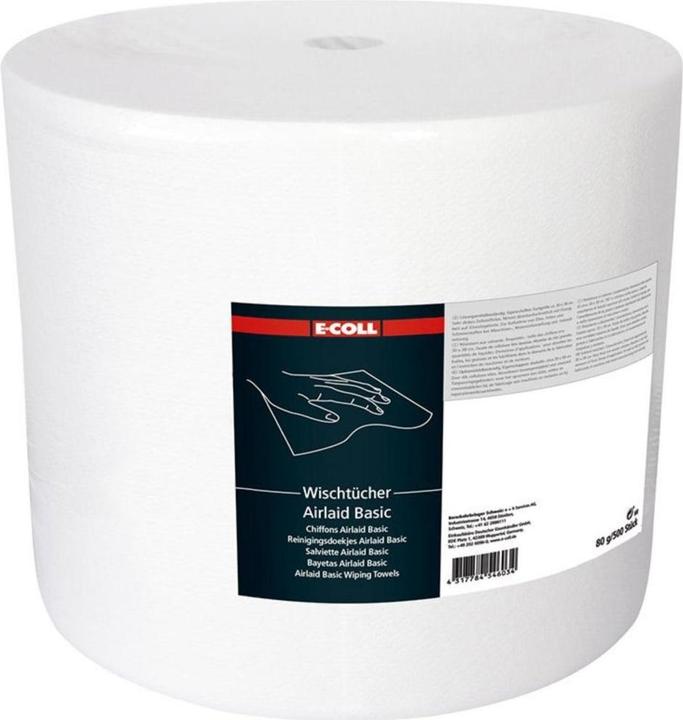 Produktbild E-coll Wischtuch Airlaid Basic 500 Blatt 30x38mm weiss (500 Stk.)
