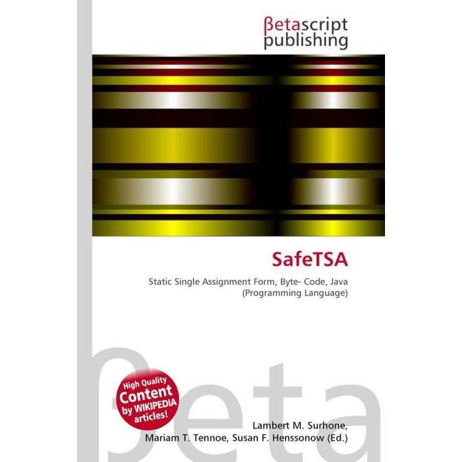 Thumbnail - SafeTSA, Fachbücher von Lambert M. Surhone, Mariam T. Tennoe, Susan F. Henssonow