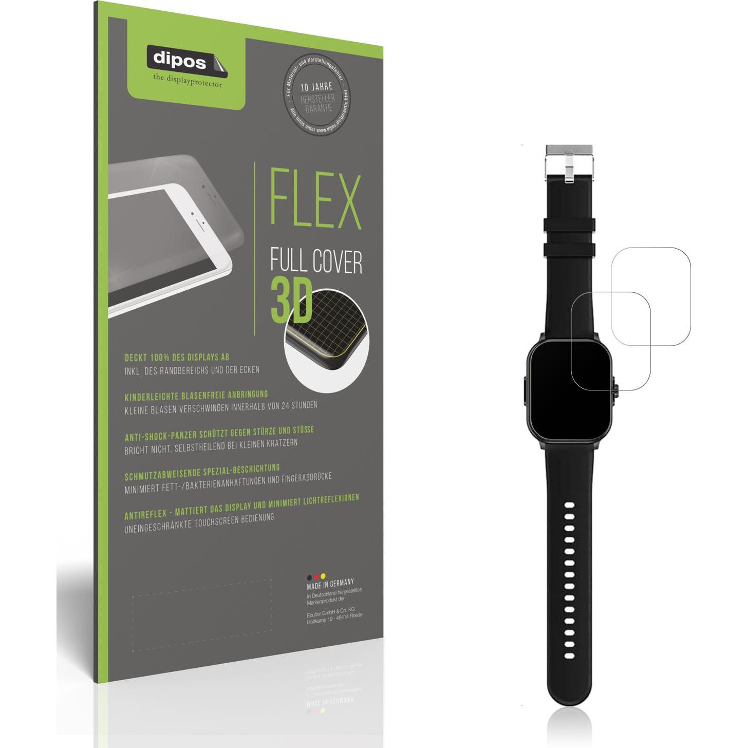Dipos Full Cover Schutzfolie Matt, Smartwatch Schutzfolie, Transparent