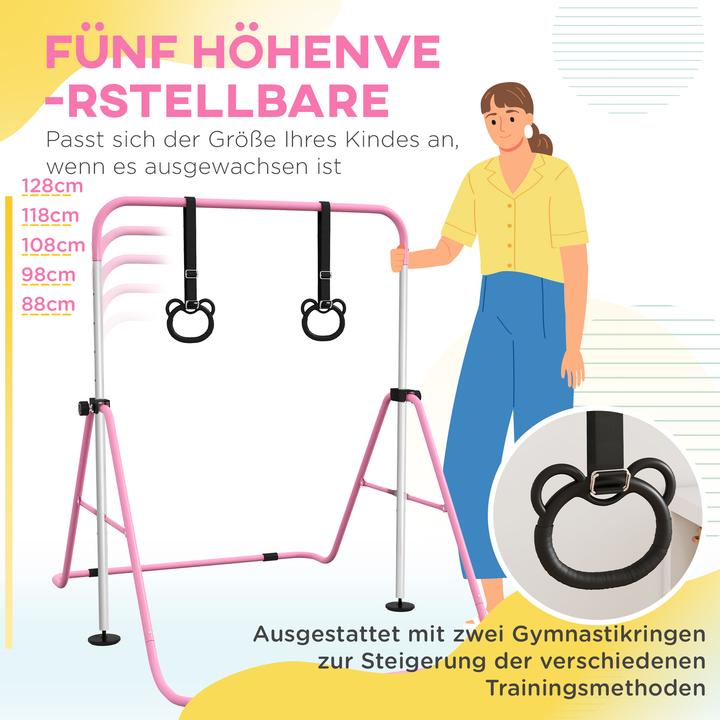 Immagine prodotto Homcom Kinderturnstange Stahl Rosa