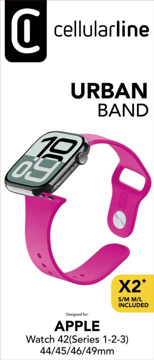 Immagine prodotto Cellularline Urban Band für Apple Watch (Serie 1/ 2/ 3) 44/ 45/ 46/ 49mm (Silicone)