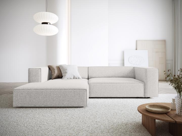 Actual product image Cosmopolitan Design Left Corner Sofa, "Arendal", 3 Seats, Light Grey, 224x166x70 Made in Europe (Corner sofa)