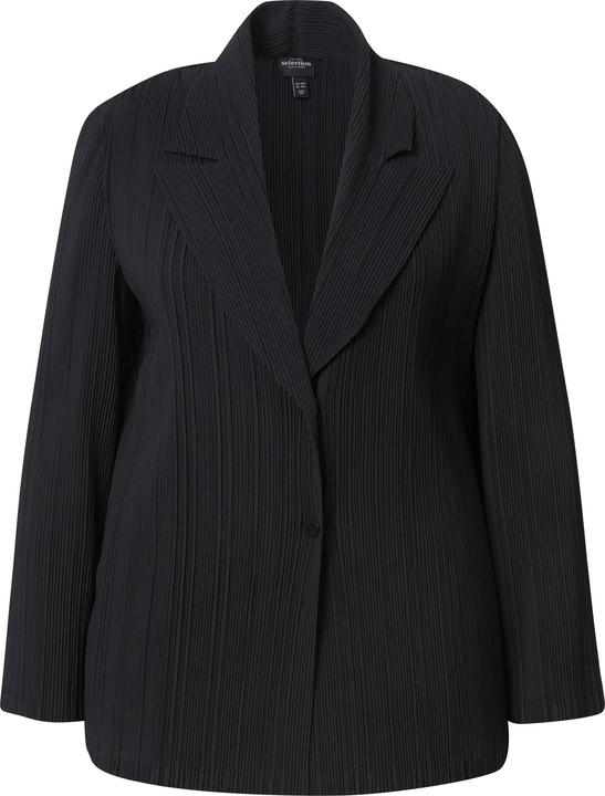 Image du produit Ulla Popken Blazer plissé, col à revers, fermeture boutonnée (54, 56)