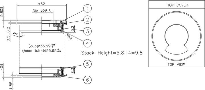 Image du produit Btwin Steuersatz semi-integriert 1 1/8"