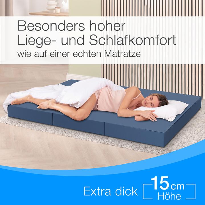 Produktbild Bestschlaf Klappmatratze, 3-teilige Faltmatratze, Reisebett, Gästematratze (160 x 195 cm, Schaumstoffkern)
