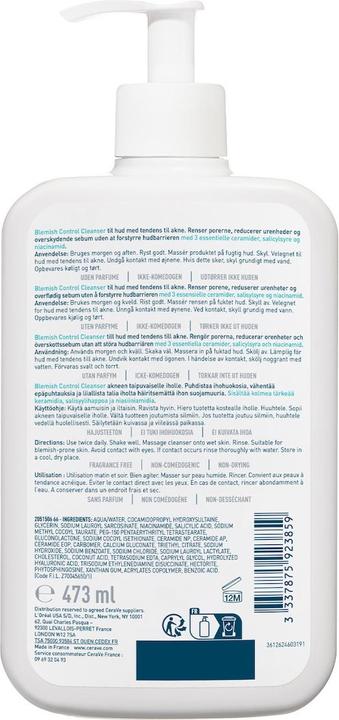 Produktbild CeraVe Blemish Control (Reinigungsgel, 473 ml)