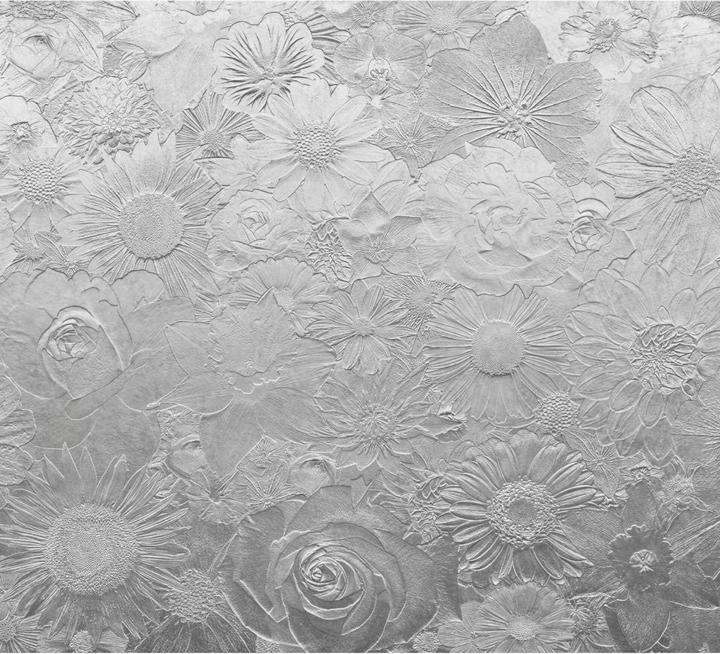 Actual product image Trenddeko Silver flowers (288 x 260 cm)