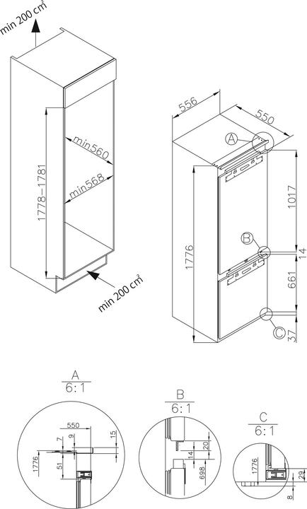 Actual product image Amica EB fridge-freezer (237 l)