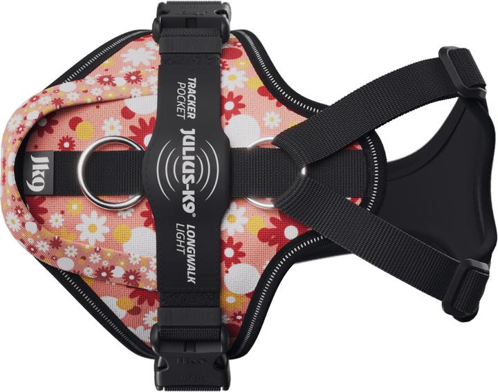 Produktbild Julius-K9 K9 Longwalk lightsele w/handle+trackerpocket,Pink flower,XS (XS, Hund, Allgemein)