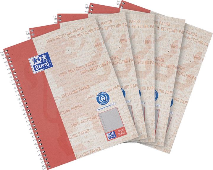 Produktbild Oxford RECYCLING - Collegeblock kariert (A5+, Kariert, Weicher Einband)