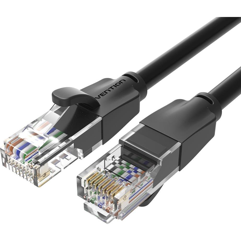 Vention Cat.6 UTP Patch Cable, schwarz, 2m (U/UTP, CAT6, 2 m), Netzwerkkabel