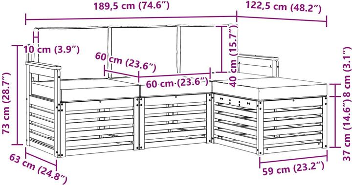 Produktbild vidaXL Outdoor-Sofa