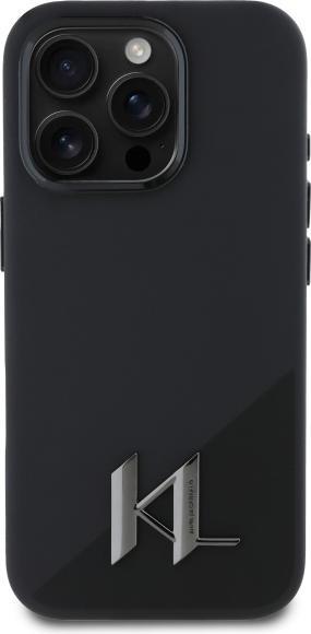 Produktbild Karl Lagerfeld KLHMP16LSCMKMPCK iPhone 16 Pro 6.3" czarny/black hardcase Silicone Shadow Metal Initi (Apple iPhone 16 Pro)