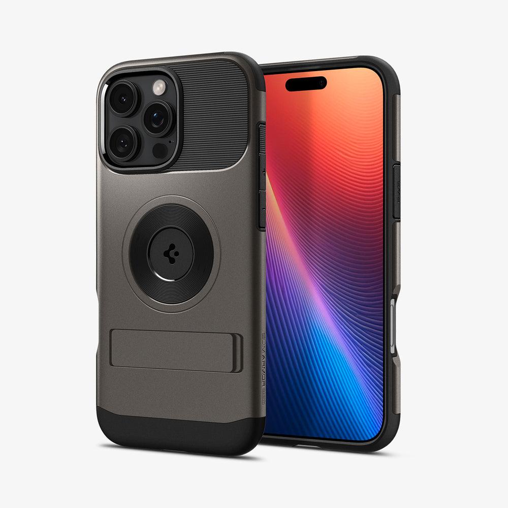 Spigen Slim Armor (MagFit) (Apple iPhone 16 Pro Max), Smartphone Hülle, Grau