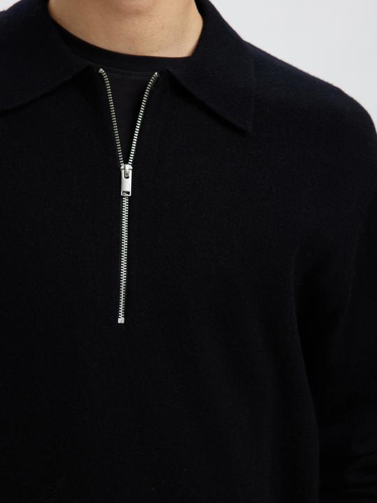 Actual product image Selected Homme 100% Merinowoll Langarm-Poloshirt (M)