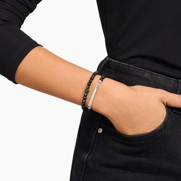Actual product image Thomas Sabo Gravur Armband Obsidian und Tigerauge (17 cm, Silver 925)